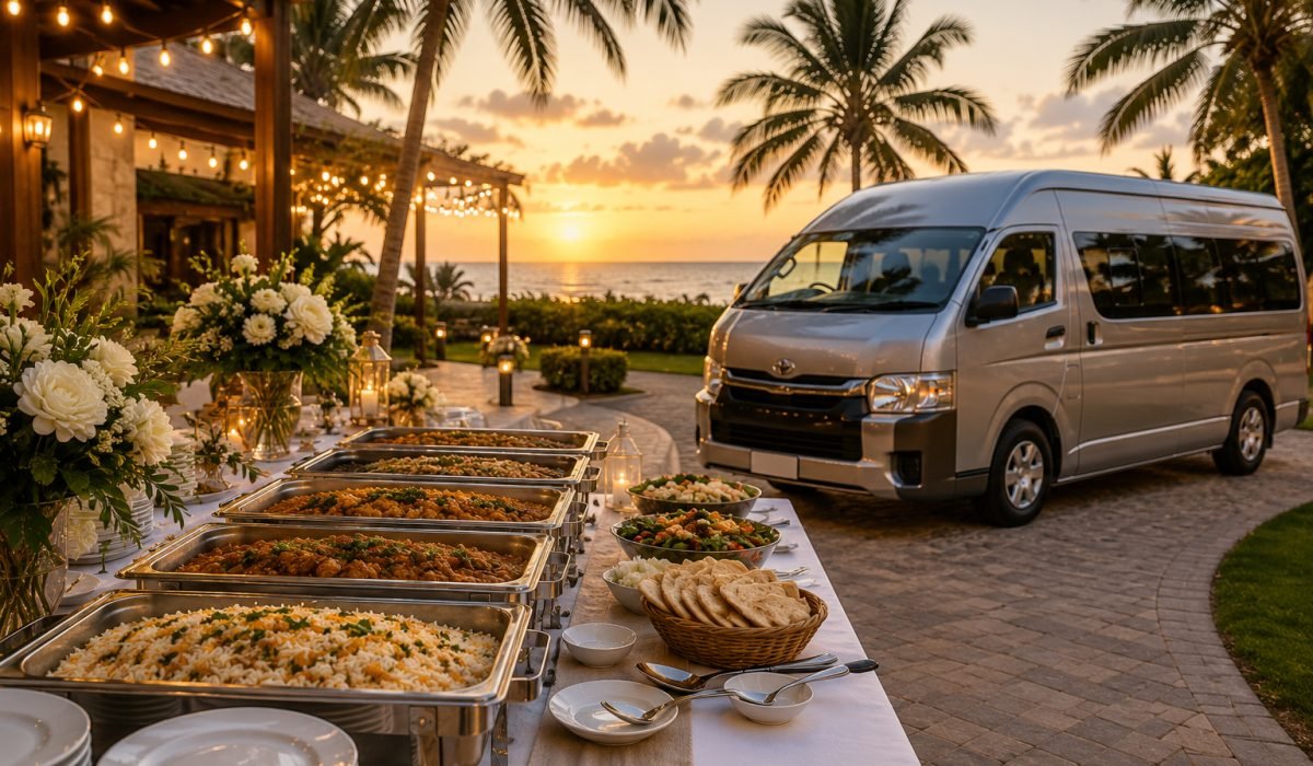 A catering setup at a Karachi farmhouse